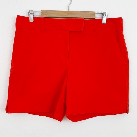 Ann Taylor LOFT The Riviera Cotton Red Orange Shorts Size 10 - Picture 1 of 9